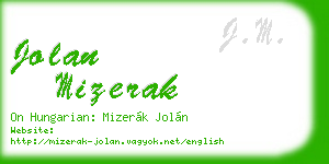jolan mizerak business card