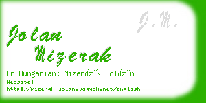 jolan mizerak business card